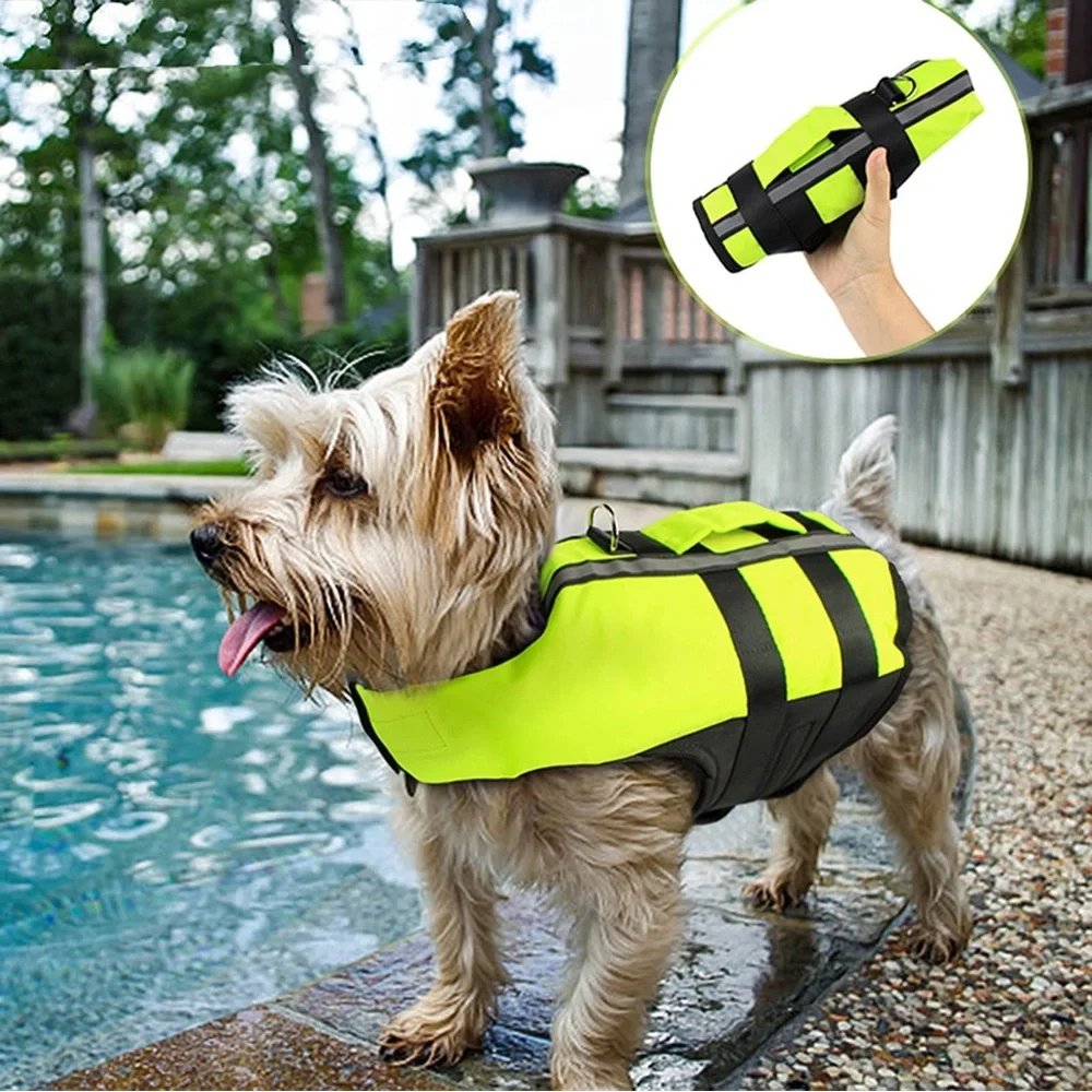 Yellow Dog Life Jacket Adjustable Reflective Inflatable Safety Vest Medium NWOT